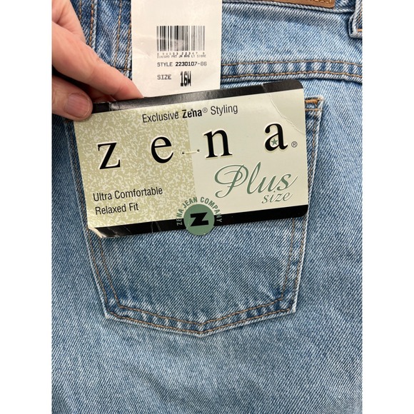 Zena Plus Jeans Womens High Waisted Relaxed Fit Tapered VTG Light Wash NWT - Picture 8 of 13